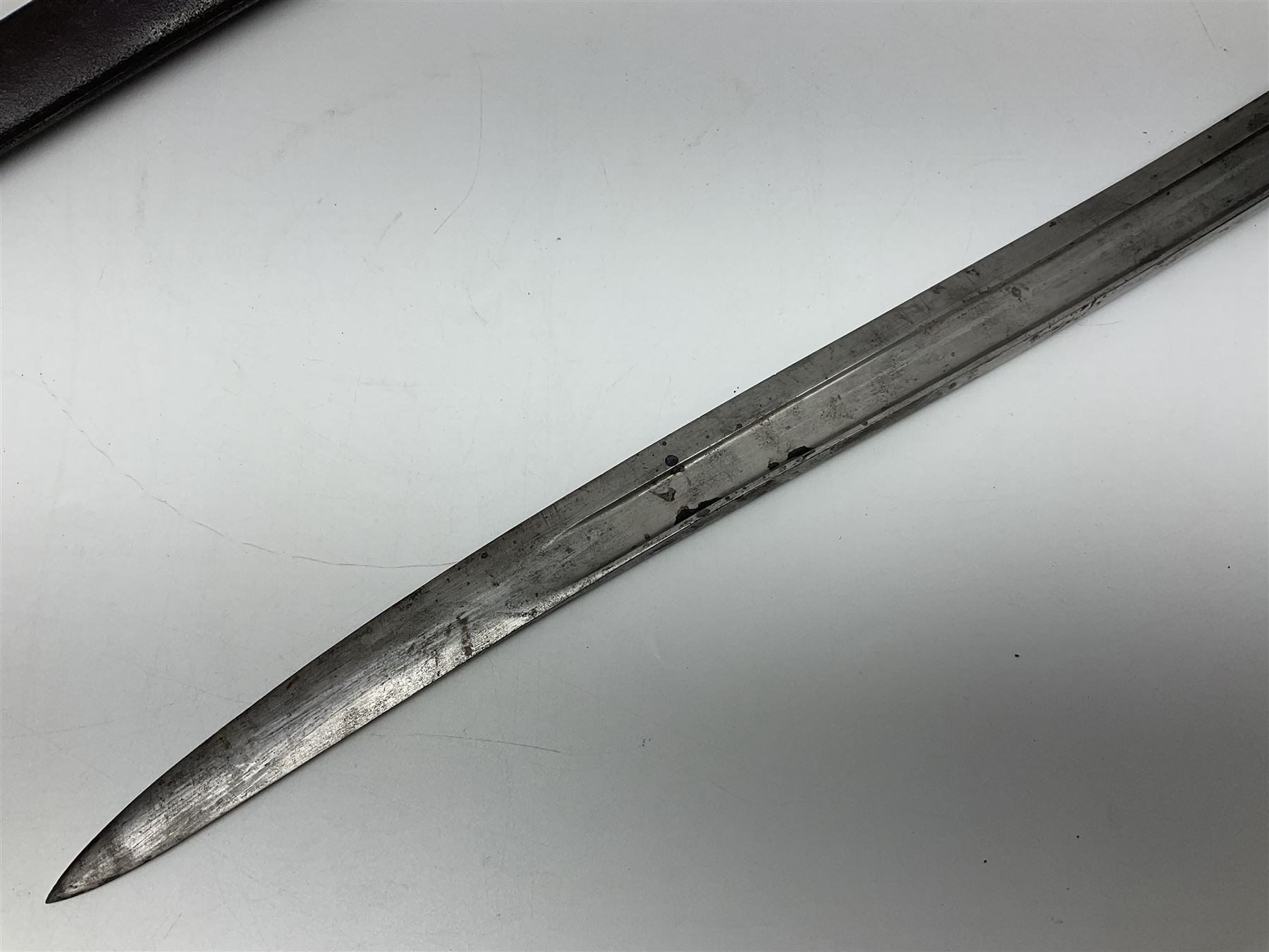 French model 1842 sabre bayonet with 57cm fullered steel blade and steel scabbard L70.5cm overall; 1 - Image 7 of 38