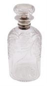1920s silver mounted glass decanter