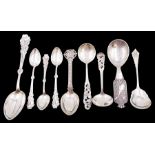 Collection of nine Scandinavian silver spoons