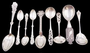 Collection of nine Scandinavian silver spoons