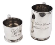 Early 20th century silver christening mug