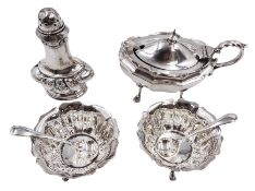 Early 20th century silver mustard pot and cover