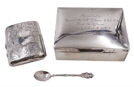 Modern silver mounted cigarette box