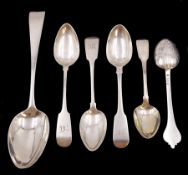 Five Irish silver spoons