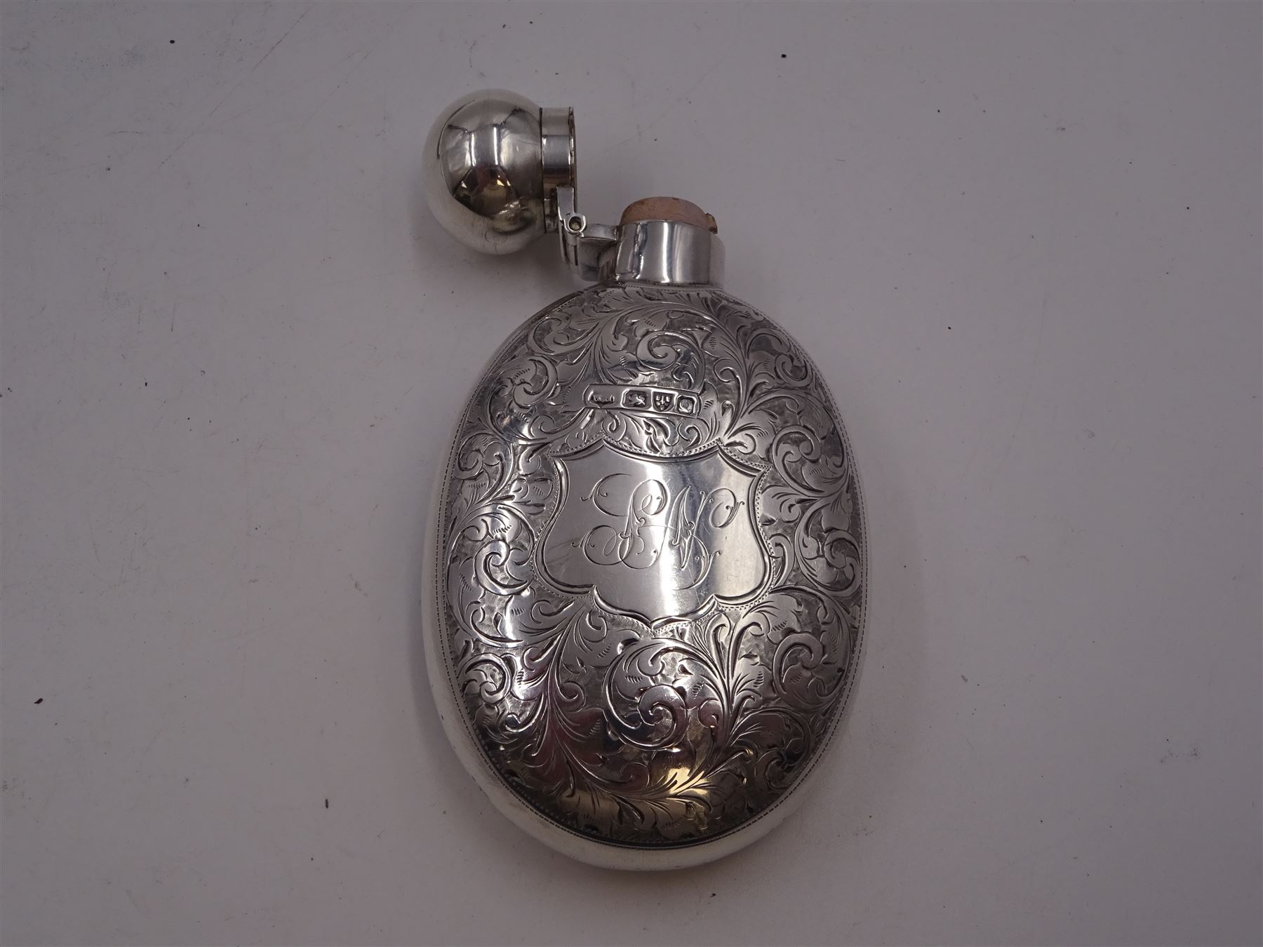 Victorian silver hip flask - Image 4 of 6