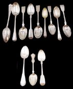 Collection of twelve Victorian silver teaspoons