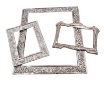 Three modern silver unmounted photograph frames