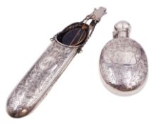 Victorian silver hip flask
