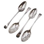 Two George III silver Old English pattern table spoons