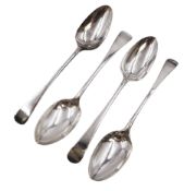 Two George III silver Old English pattern table spoons