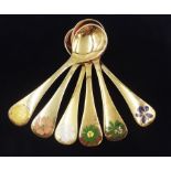 Six Danish silver-gilt year spoons by Georg Jensen