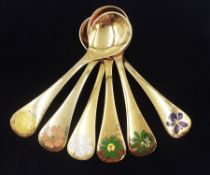 Six Danish silver-gilt year spoons by Georg Jensen