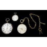 Victorian silver open face key wound lever pocket watch by Thomas Donkin