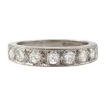 18ct white gold seven stone round brilliant cut diamond half eternity ring