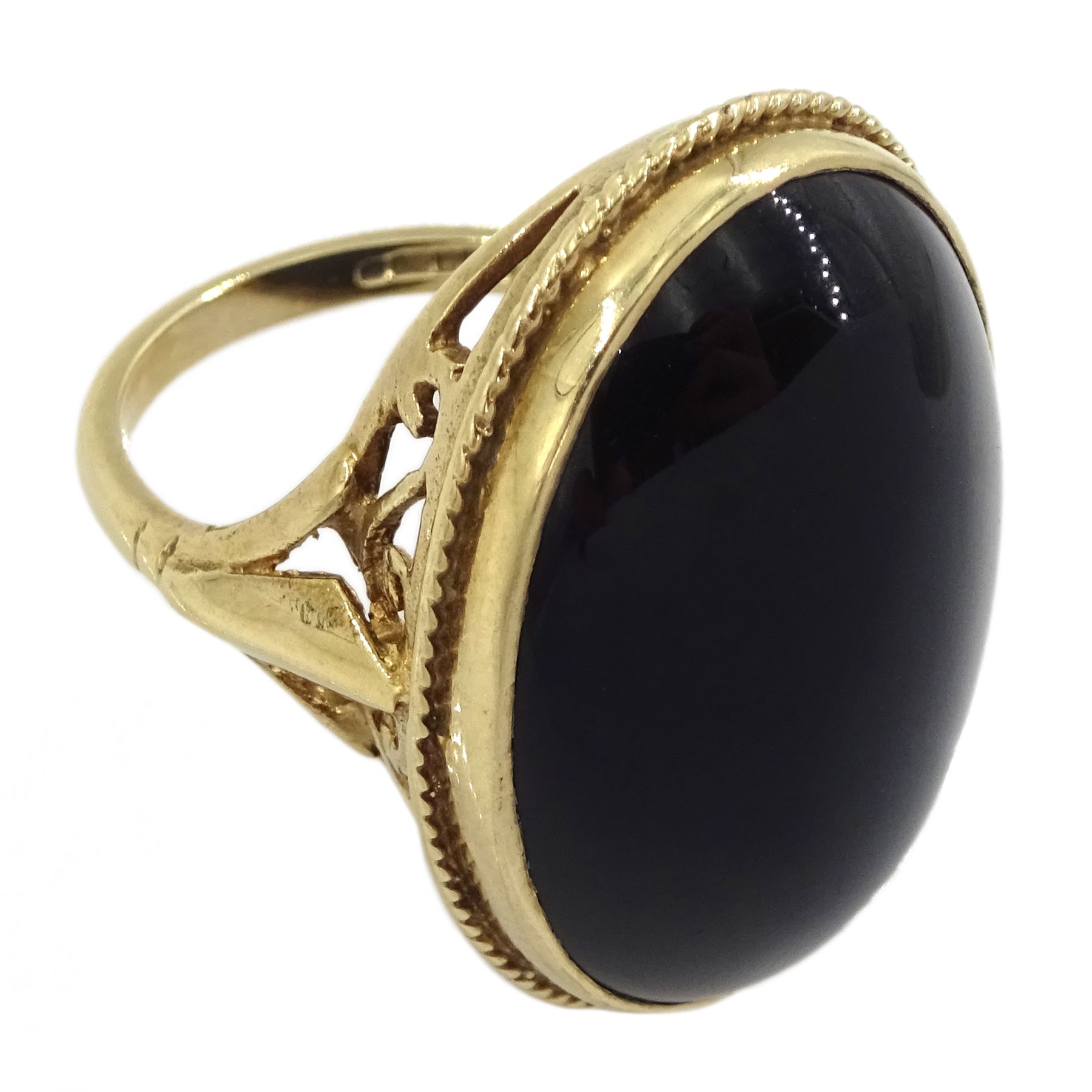 9ct gold oval black onyx ring - Image 3 of 4