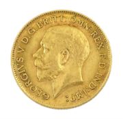 King George V 1913 gold half sovereign coin