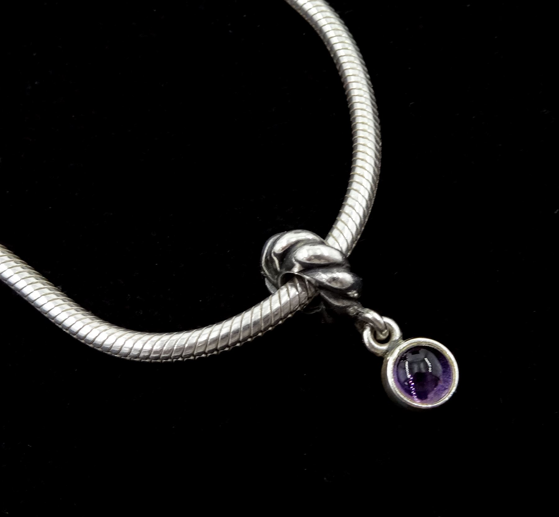 Collection of silver Pandora jewellery comprising a bracelet with thirteen Pandora charms and safety - Image 3 of 4