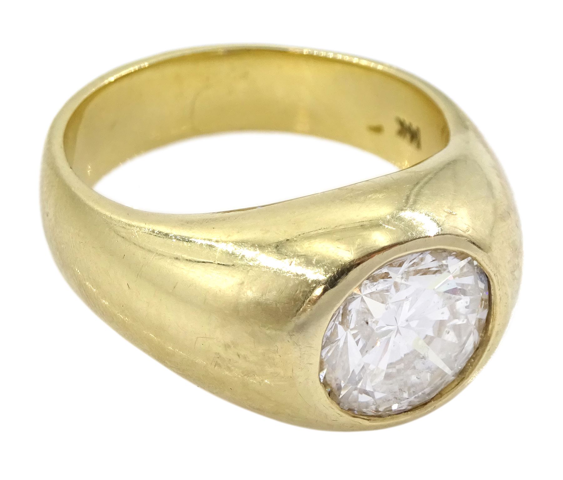 Gold single stone bezel set round brilliant cut diamond ring - Image 3 of 6