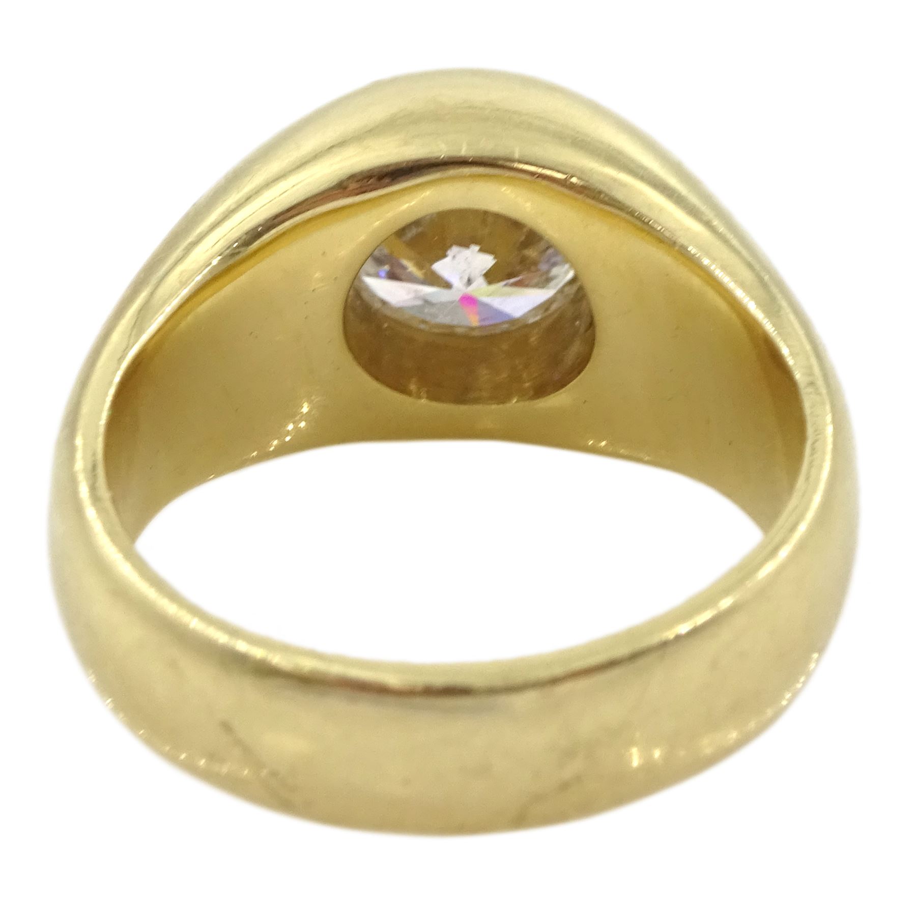 Gold single stone bezel set round brilliant cut diamond ring - Image 5 of 6