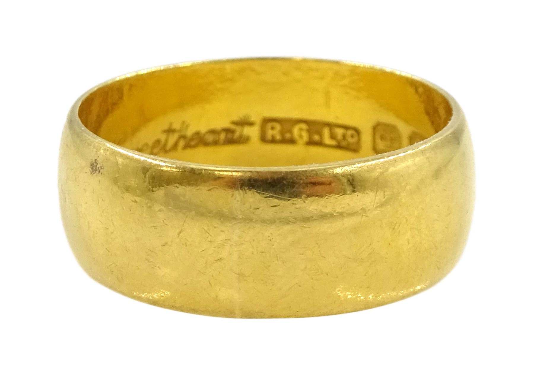 22ct gold wide wedding band