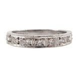 18ct gold milgrain set round brilliant cut diamond half eternity ring