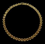 9ct gold fancy brick link design necklace