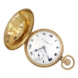 Early 20th century 9ct gold full hunter Swiss lever pocket watch by Rolex