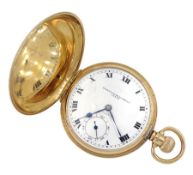 Early 20th century 9ct gold full hunter Swiss lever pocket watch by Rolex