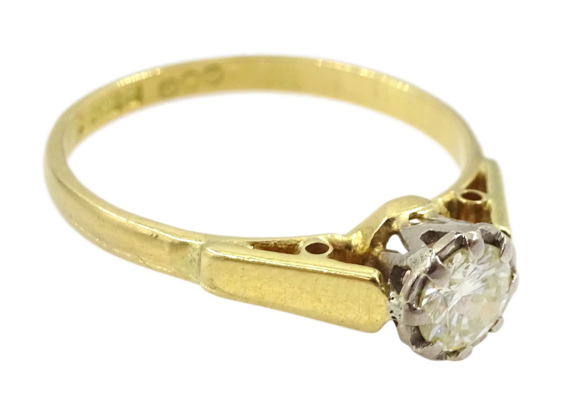 18ct gold single stone diamond ring - Image 3 of 4