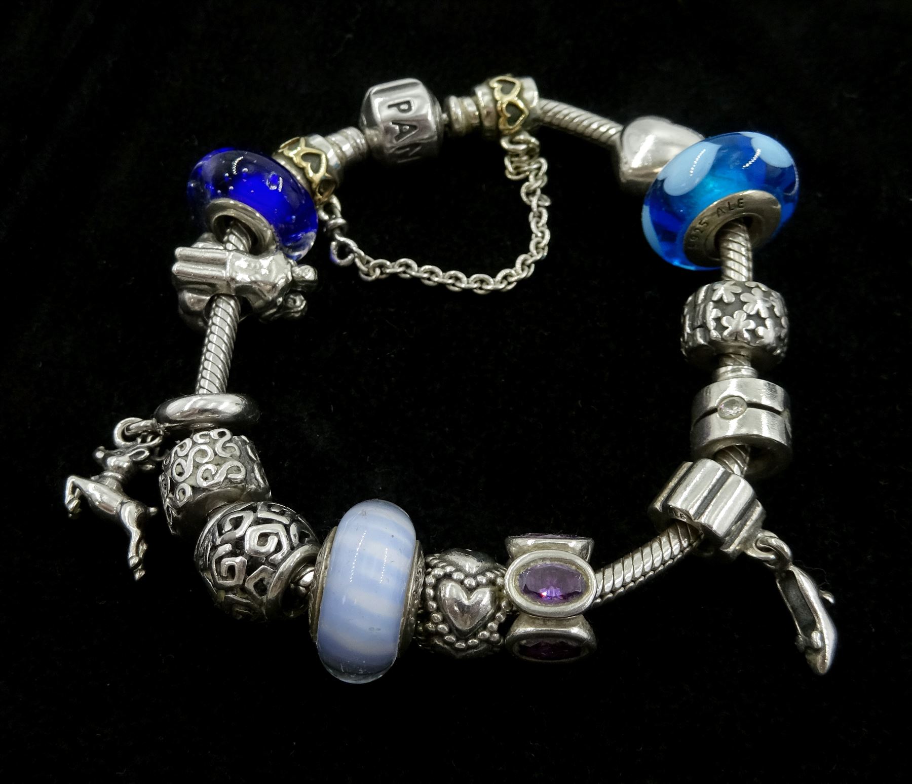 Collection of silver Pandora jewellery comprising a bracelet with thirteen Pandora charms and safety - Image 2 of 4