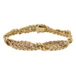 9ct gold fancy twist link bracelet