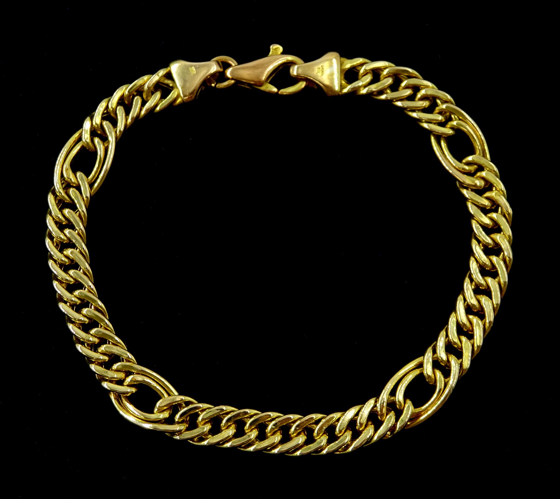 9ct gold fancy double curb link bracelet