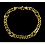 9ct gold fancy double curb link bracelet