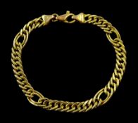 9ct gold fancy double curb link bracelet