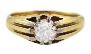 Victorian 18ct gold single stone old cut diamond ring