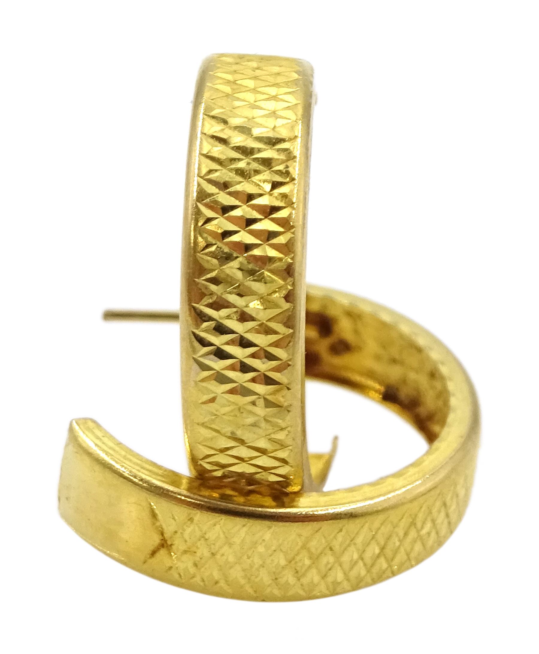 Three pairs of 9ct gold hoop earrings - Image 2 of 2