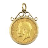 King George V 1911 gold half sovereign coin