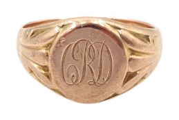 9ct rose gold signet ring