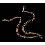 Early 20th century 9ct rose gold graduating watch chain