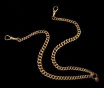Early 20th century 9ct rose gold graduating watch chain