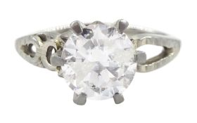 18ct white gold single stone round brilliant cut diamond ring diamond approx 1.10 carat