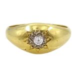 18ct gold gypsy set single stone diamond ring