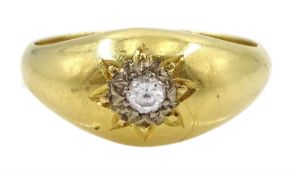 18ct gold gypsy set single stone diamond ring