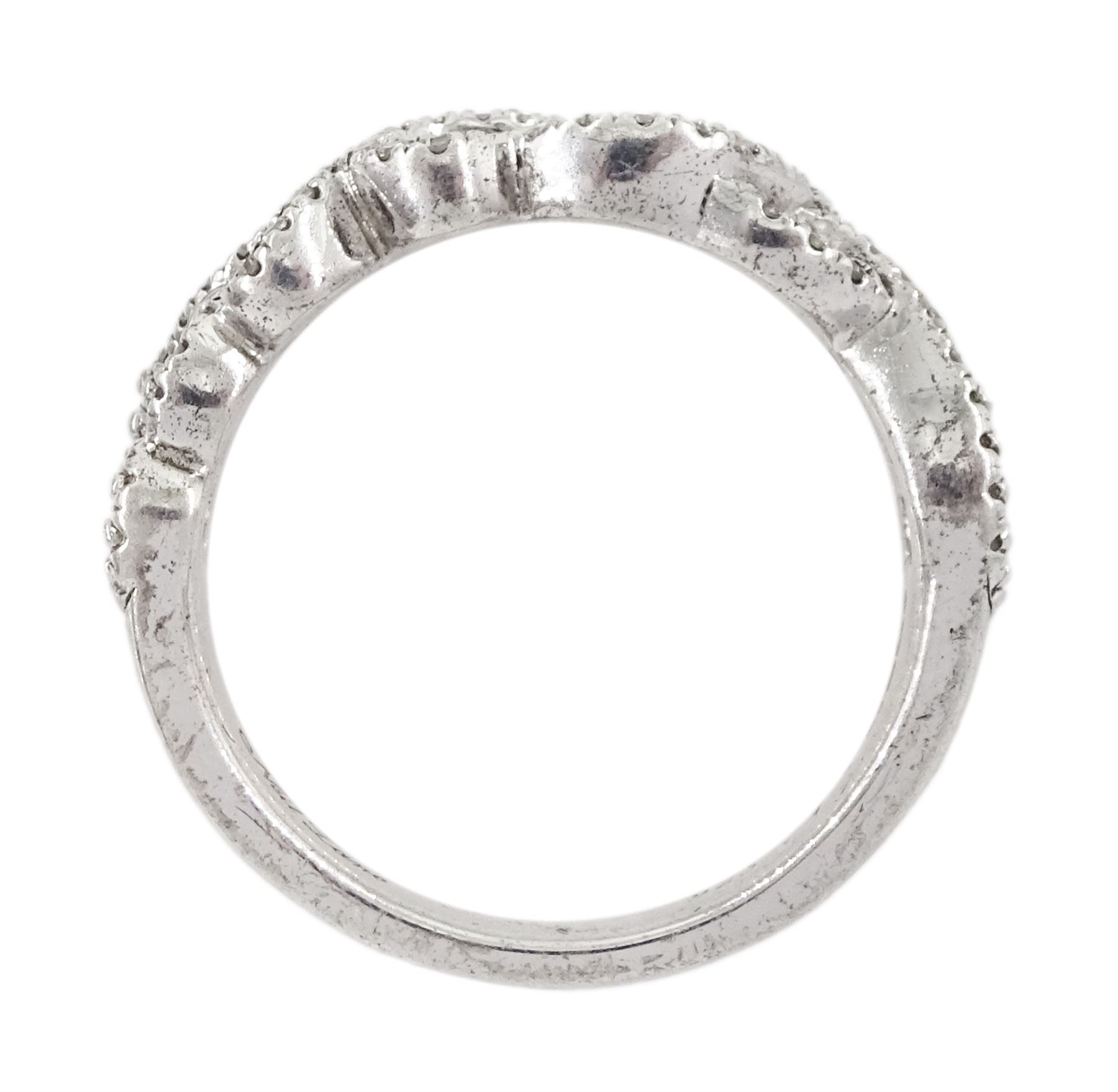 Silver round brilliant cut diamond twist ring by Neil Lane - Image 5 of 5