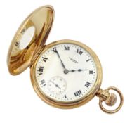 Early 20th century 9ct gold half hunter lever pocket watch by American Watch Company