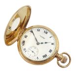 Early 20th century 9ct gold half hunter lever pocket watch by American Watch Company