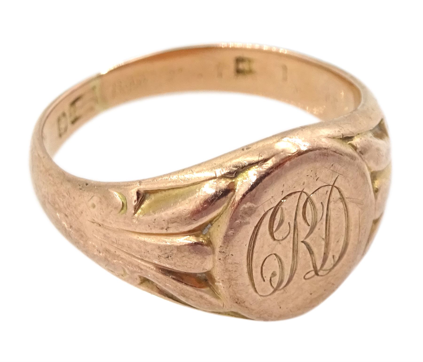 9ct rose gold signet ring - Image 3 of 4