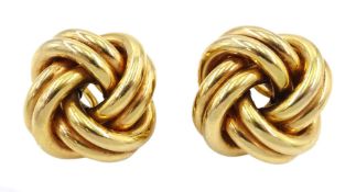 Pair of 9ct gold knot design earrings