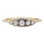 Early 20th century 18ct gold five stone graduating old cut diamond ring