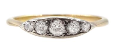 Early 20th century 18ct gold five stone graduating old cut diamond ring